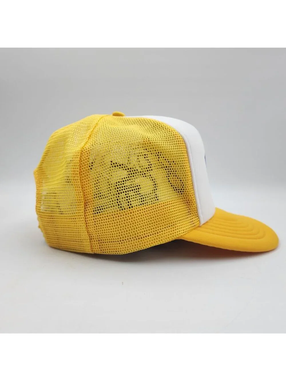 Vintage RAMS Mesh Snapback Trucker Hat Yellow White 70s 80s Size M/L
